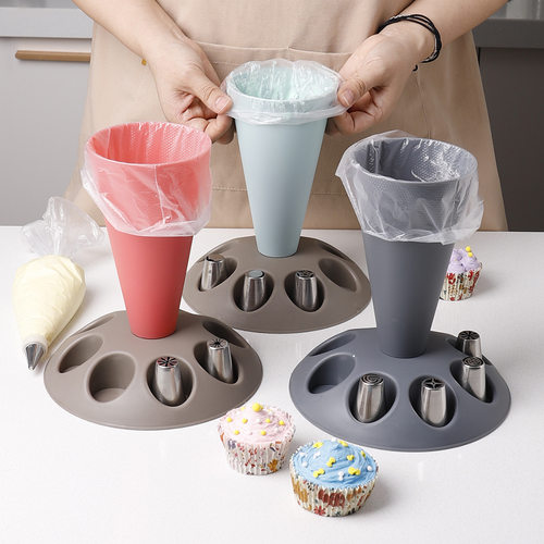 Baking and piping bag support rack, kitchen baking tool spo