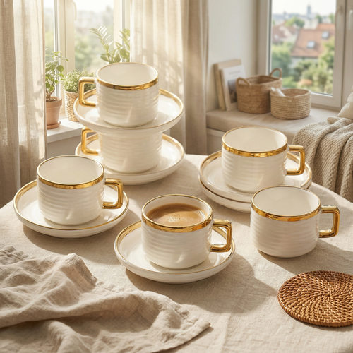 Cross border gold-plated afternoon tea, light luxury mug, g