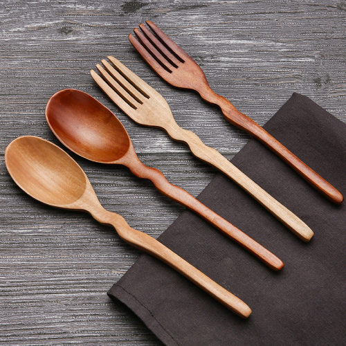 Hemu tableware 20 * 4 fork long handle style Nan solid wood