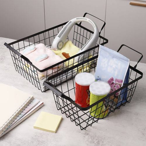Nordic Creative Handheld Storage Basket Gold Iron Storage B