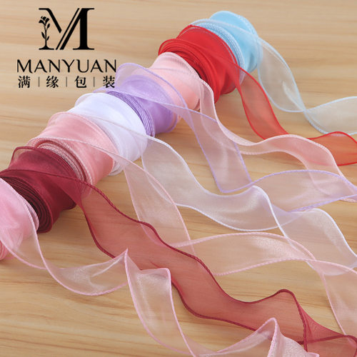 Fishtail silk ribbon flower bag material for birthday cake