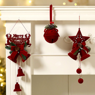 2026圣诞节铃铛北欧植绒铃铛挂饰装 饰品橱窗圣诞树挂件圣诞球