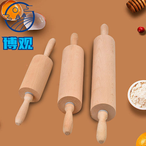 Beech rolling pin, wooden pressure stick, unpainted and wax