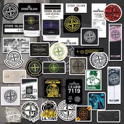 36PCS Hypebeast Decals Stone Island stickers石头岛潮牌贴纸