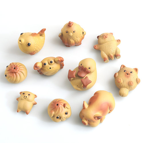 Mini Purple Clay Tea Pet Pig Chinese Zodiac Tea Pet Cute Te