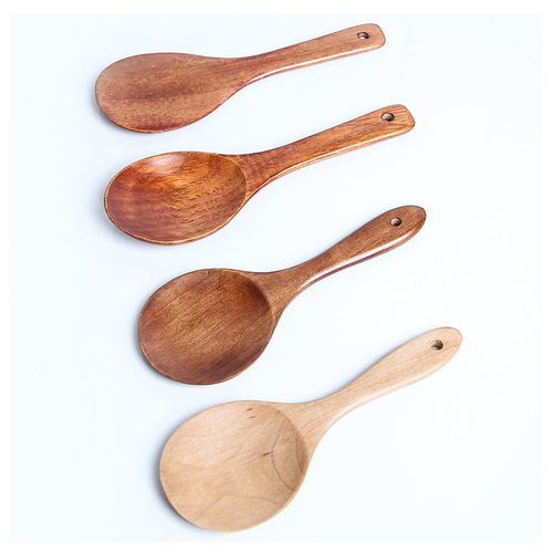 Hemu old lacquer rice spoon kitchen household wooden large