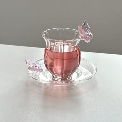 High beauty ladies butterfly narcissus cup with cup and pla