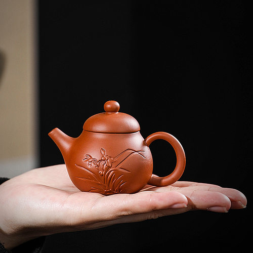 Purple Clay Palm Teapot Handle Teapot Pet Teapot Playable M