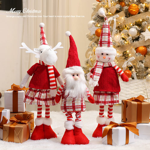 Santa Claus Snowman Elk Pendant Stretch Leg Doll Nordic Sty