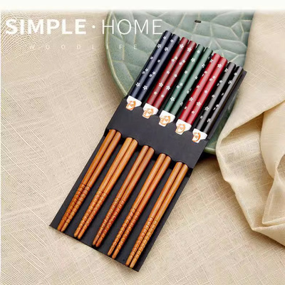 Japanese style hot transfer printed bamboo chopsticks fast