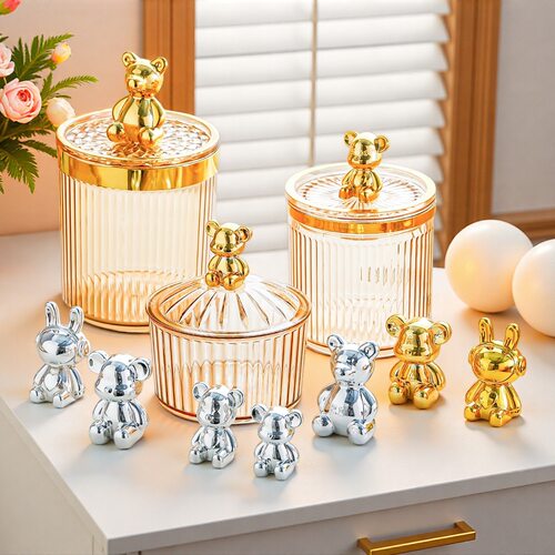Cross border luxury trend 3D rabbit ornament with adhesive