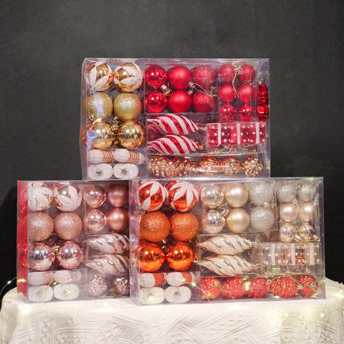 Colorful Christmas Ball Decoration Set Plastic Christmas Tr