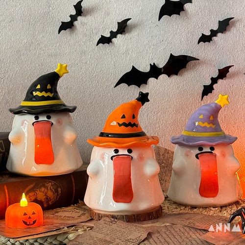 Halloween mug with lid, souvenir for girls, creative birthd