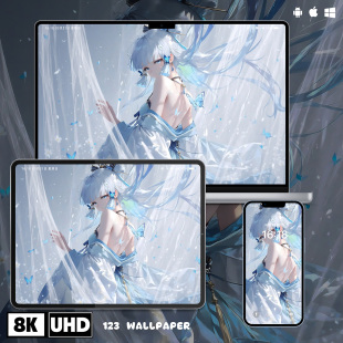 原神神里绫华蝴蝶轻纱8K壁纸iphone苹果安卓手机电脑ipad平板壁纸