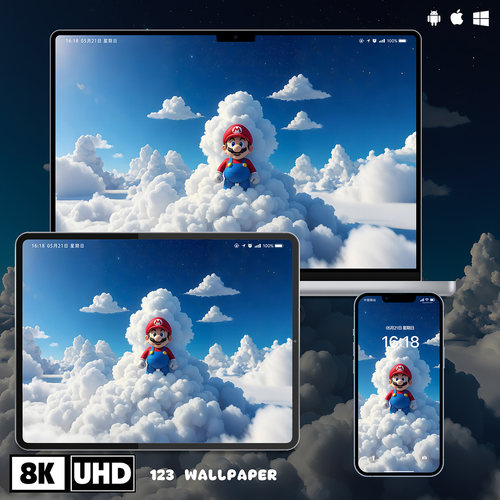 超级马里奥云端童话超清壁纸iphone苹果安卓手机电脑ipad平板壁纸