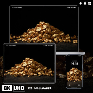 奢华金块堆黑金质感超清壁纸iphone苹果安卓手机电脑ipad平板壁纸