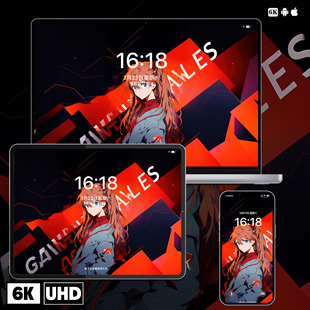 动漫少女明日香二次元 插画手机壁纸苹果壁纸电脑壁纸平板壁纸高清