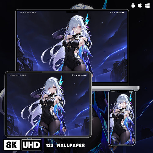 原神丝柯克二次元超清壁纸iphone苹果安卓手机电脑ipad平板壁纸图