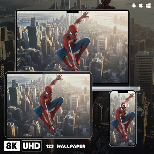 漫威蜘蛛侠插画8K超清壁纸iphone苹果安卓手机电脑ipad平板壁纸