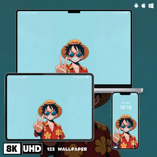 海贼王路飞夏日嬉皮超清壁纸iphone苹果安卓手机电脑ipad平板壁纸