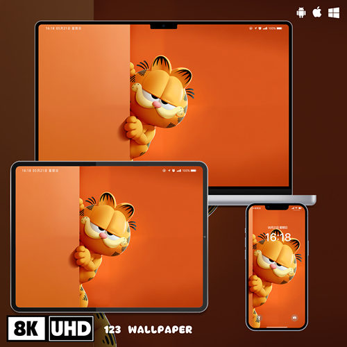 加菲猫探头趣味8K超清壁纸iphone苹果安卓手机电脑ipad平板壁纸