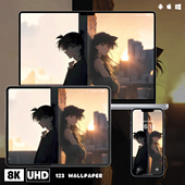 名侦探柯南新一&小兰壁纸987iphone苹果安卓手机电脑ipad平板壁纸