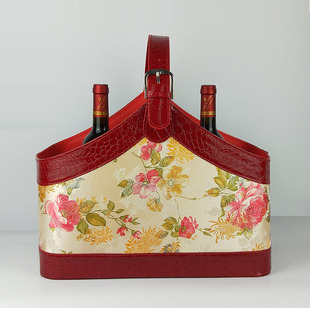 广州厂家定制 皮质礼品篮 节庆礼篮 酒店包装篮 PU皮篮子