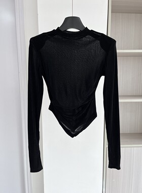 高级感2025新款女装法式丝绒半高领修身显瘦气质复古长袖打底衫