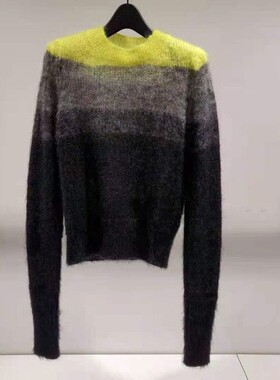 小众潮牌2024春季新款马海毛毛衣套头短款长袖针织衫上衣女