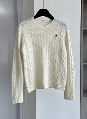 美式潮牌女装2025秋冬新款百搭圆领长袖针织衫女宽松显瘦毛衣