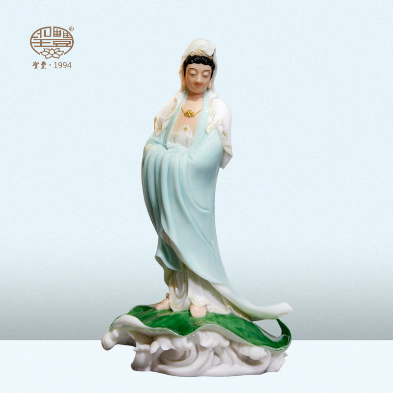 圣丰造像天润点翠不肯去观音菩萨艺术玉石收藏佛堂供奉禅意定制