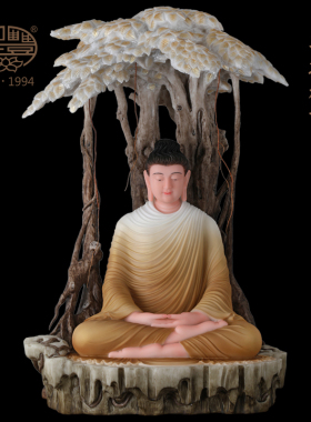 菩提树下麋鹿摆件寺庙供奉佛像