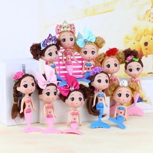 16厘米美人鱼娃娃塑胶玩具小女孩奖励玩偶儿童生日圣诞礼物品