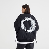 SSUR PLUS联名ICONSLAB烟雾星圈飞行夹克男棉衣外套潮牌