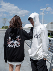 SSUR PLUS联名ICONSLAB水墨富士山国潮连帽衫卫衣男潮牌