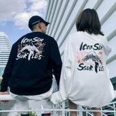SSUR PLUS联名ICONSLAB水墨富士山圆领卫衣男女情侣潮牌
