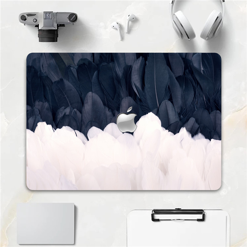 适用于苹果Macbook Pro13寸Ari新款15寸外壳超薄保护壳黑色羽毛贴