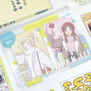 有谷怪 耀眼杂志风双卡谷美谷子明信片收纳展示道具桌面摆件