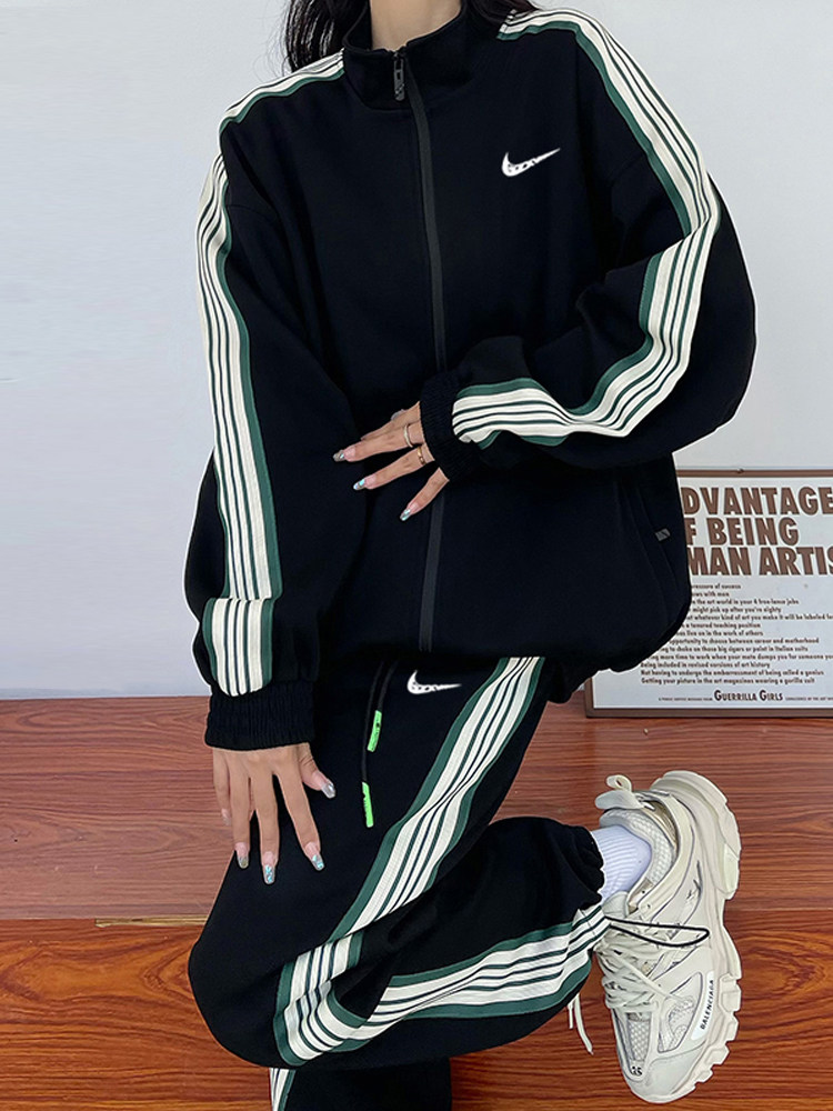 남성과 여성을 위한 NIKETON 운동복 정장 2024 봄 가을 새로운 캐주얼 런닝 투피스 스웨트 재킷