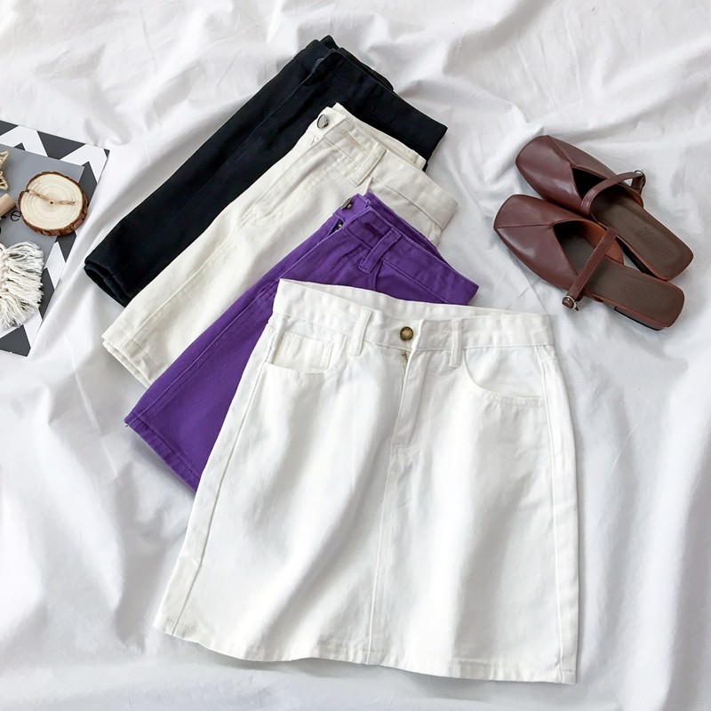 高腰a字型牛仔裙韩版泫雅风ins潮2020夏季新款紫色半身裙显瘦短裙在类目 女装/女士精品, 半身裙中 - 来自Buy2taobao.com提供专业的淘宝代购服务