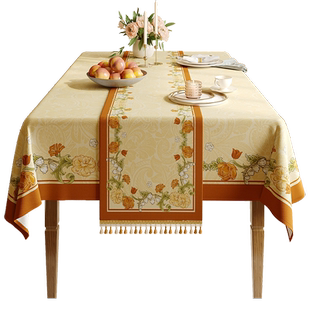 洛美丹顿美式桌旗复古田园高级氛围感餐桌柜茶几防尘盖布定制瑟琳