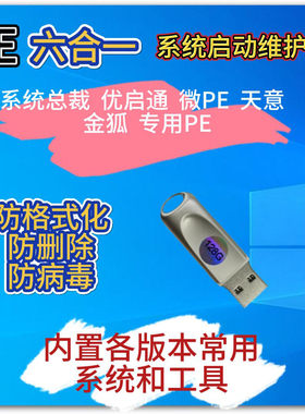 多PE防病毒写保护U盘PE启动维护 USB3.0金属win系统装机启动优盘