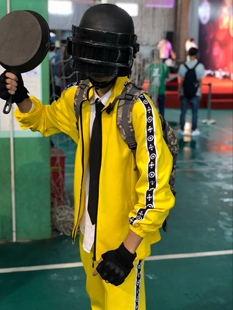 绝地求生美团衣服大逃杀cos小黄人服装吃鸡同款黄色运动套装
