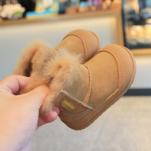 儿童雪地棉靴小童加绒保暖短靴