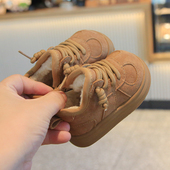 冬季 子 男女幼童小短靴软底婴儿鞋 新款 儿童雪地靴加绒保暖宝宝棉鞋