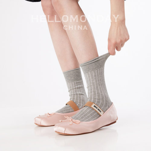 竖条纹袜子女坑条miu风中筒袜