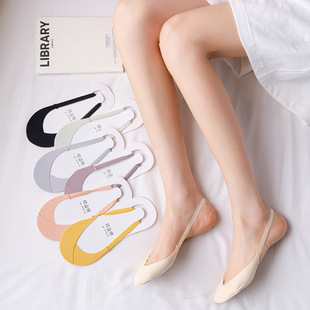 隐形袜袜套夏季后跟带子吊带半掌船袜百搭冰丝硅胶防滑不掉跟女袜