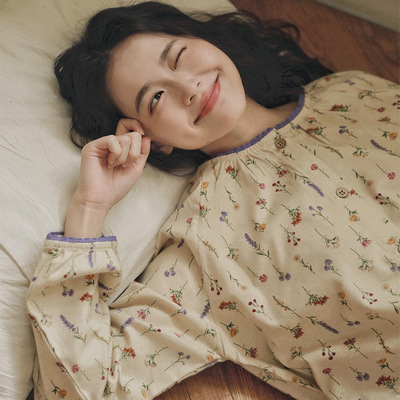 2025新款睡衣女款春秋新款纯棉磨毛大码可外穿家居服套装冬天