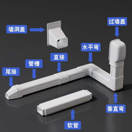 挂机pvc空调保护套管空调装饰管水管槽遮挡空调套管道包燃气遮丑