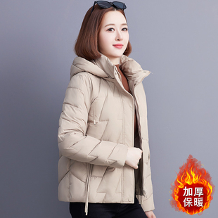 短款棉服女款冬季2024新款时尚洋气减龄中年妈妈棉袄外套连帽棉衣